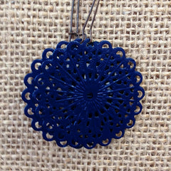 Marine Mandala Metal Filigree Earring