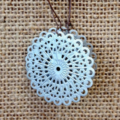 Silver Mandala Metal Filigree Earring