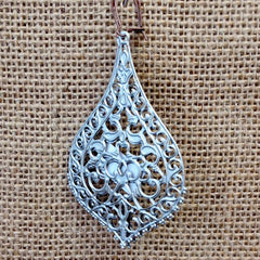 Silver Indu Metal Filigree Earring