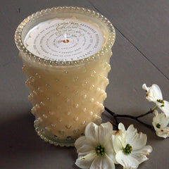 White Flower Hobnail Candle