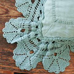 Linen with Crochet Lace Shams