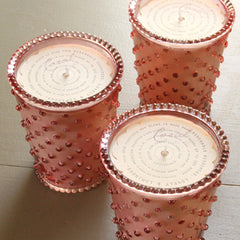 Coral Hobnail Candle