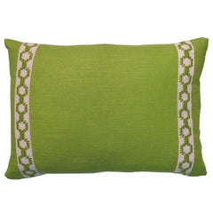 Lime Linen with Lime Hampton Trim Lumbar